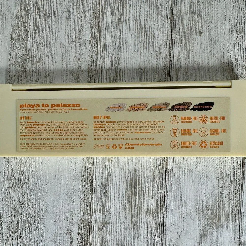 BFC Beauty For Certain Playa to Palazzo Eyeshadow Palette NEW NIP